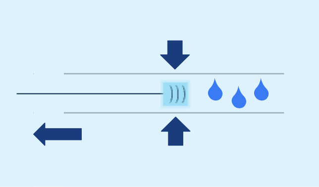 Schematic showing the device being removed